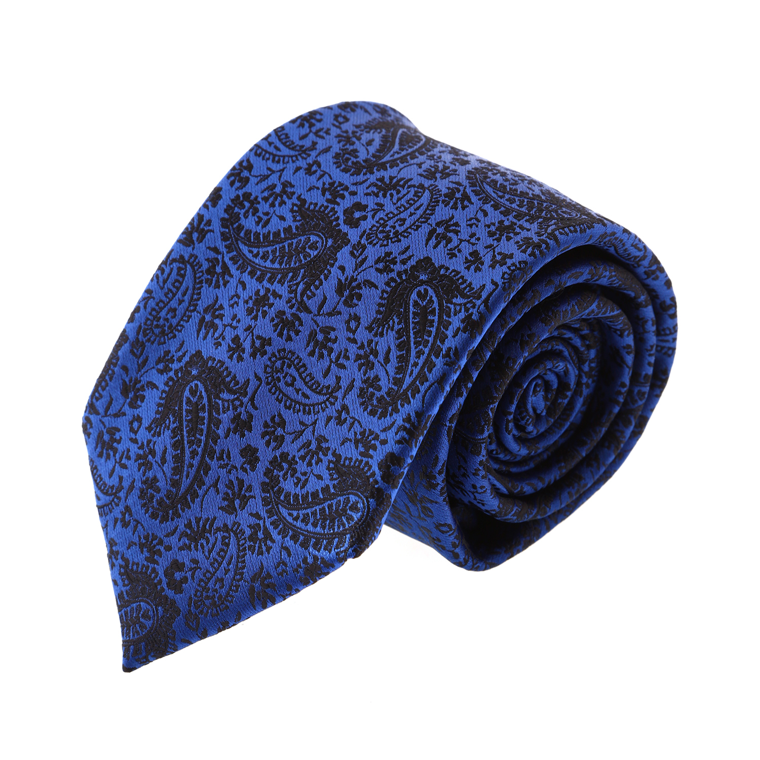 עניבה קלאסית פייזלי כחול רויאל בשילוב שחור