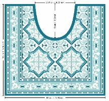 עיצוב איזור האסלה – מדבקה (39 ₪) שטיחון (88 ₪) סט (119 ₪) רחביה טורקיז TIVA DESIGN