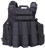Tactical bulleproof vest with an inner belt - black