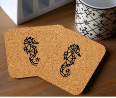 סוס ים תחתיות לכוסות