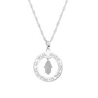 שרשרת חישוק "שמע ישראל" וחמסה משובצת