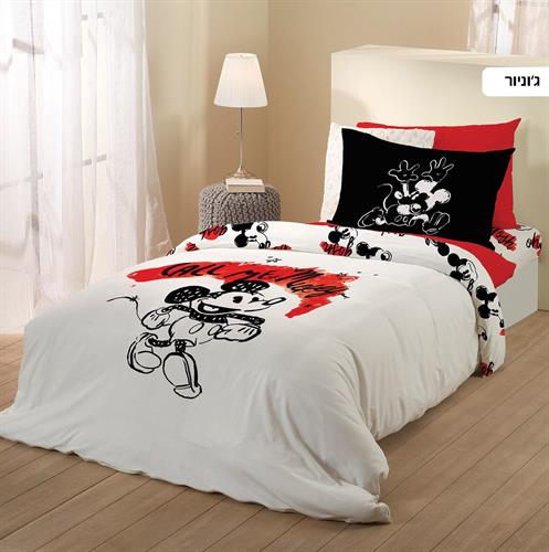 סט מלא יחיד דגם  מיקי 100% כותנה