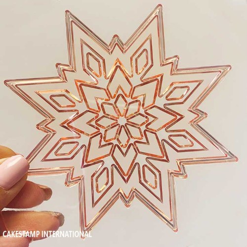 תבנית טופר  פתית שלג ענק | כוכב ענק| קישוט טופר לעוגה| פתית שלג פרוזן | חדש מאתי דבש