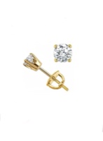 עגילי יהלומים צמודים 60 נקודות בזהב 14 קאראט