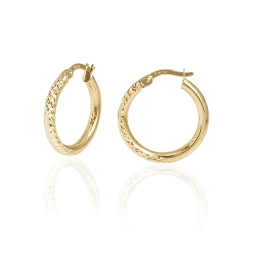 עגילי חישוק בינוני עם חיתוכי לייזר 2 סמ