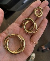 עגילי חישוק עבה זהב 14K M