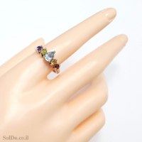 טבעת מכסף משובצת אבני חן RG6291 | תכשיטי כסף 925 | טבעות כסף