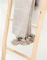 שמיכת פונפונים בז' L