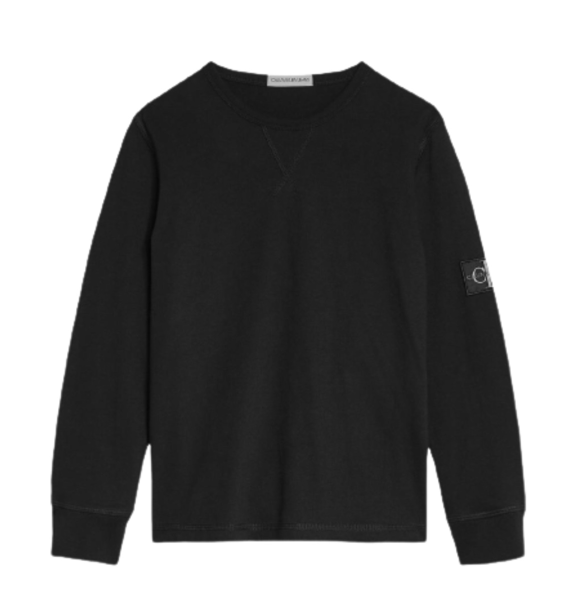 חולצת בייסיק ארוכה שחורה לוגו CALVIN KLEIN- מידות 4Y-16Y