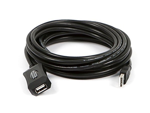 כבל מאריך עם מגבר USB2.0 זכר A לחיבור USB2.0 נקבה A באורך 10 מטר