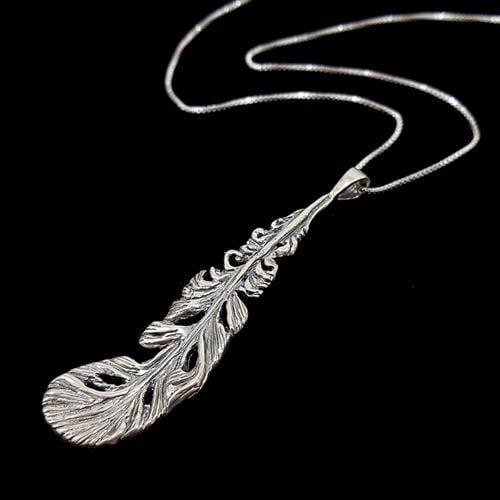 תליון מכסף נוצה T8041 | תכשיטי כסף 925 | שרשרת כסף