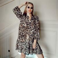 שמלת היילי מנומרת + מסכה מנומרת דו-צדדית מתנה