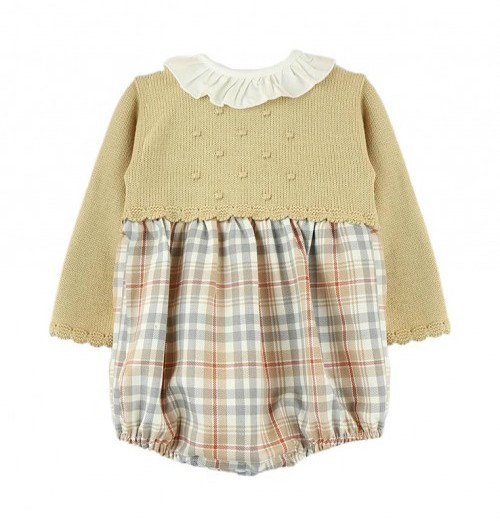 אוברול סריג בנות דגם בלן - אחרון מידה 6-12