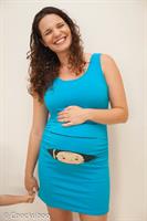 שמלת הריון שרוול גופיה תינוק מציץ בצבע תכלת בוהק