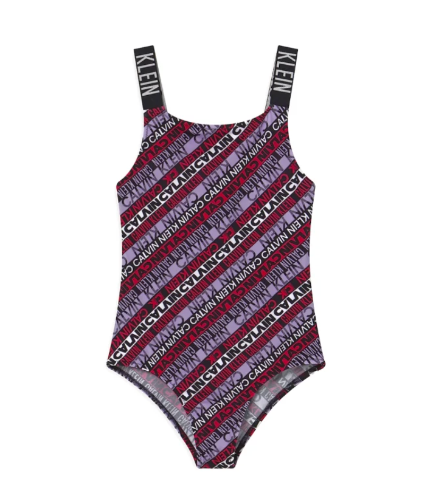 בגד ים שלם  CALVIN KLEIN לוגו ריפיט - מידות 8-16