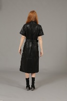 Faux leather black dress