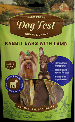 חטיף אוזני ארנבת עם כבש 55 גרם