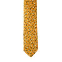 עניבה דגם עלי כותרת צהוב