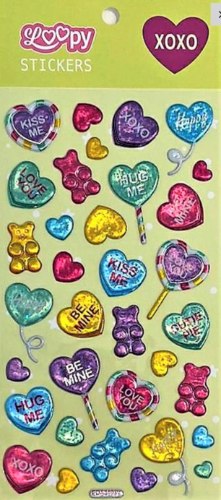 מדבקות פאפי  - לבבות ודובונים LOOPY