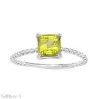 טבעת מכסף משובצת אבן פרידוט RG1722 | תכשיטי כסף 925 | טבעות כסף