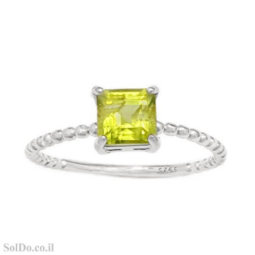 טבעת מכסף משובצת אבן פרידוט RG1722 | תכשיטי כסף 925 | טבעות כסף