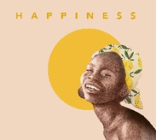 HAPPINESS- הדפס ציור על קנבס גדול
