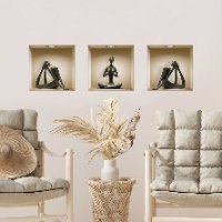 שלישיית נישות פסלים שחורים דגם 502