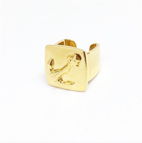 טבעת חותם עוגן זהב