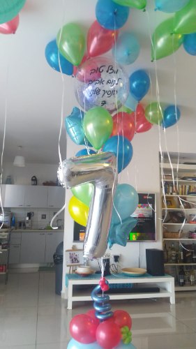 זר בלונים מעוצב וחגיגי - שמחה בלב
