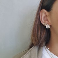 עגילי טיפה זרקון מרשימים בזהב 14 קאראט