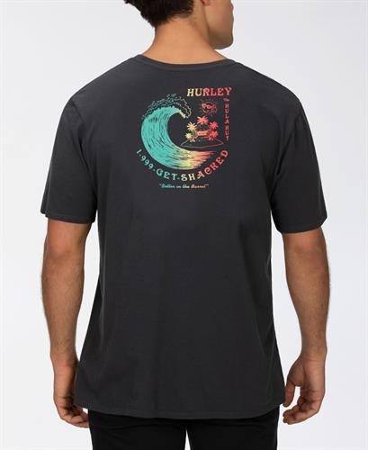 HURLEY GET SHACKED  T-SHIRT- BLACK