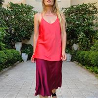 גופית סאטן משי - כתום