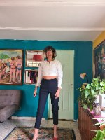 חולצת קרופ כותנה לבנה מידה S/M