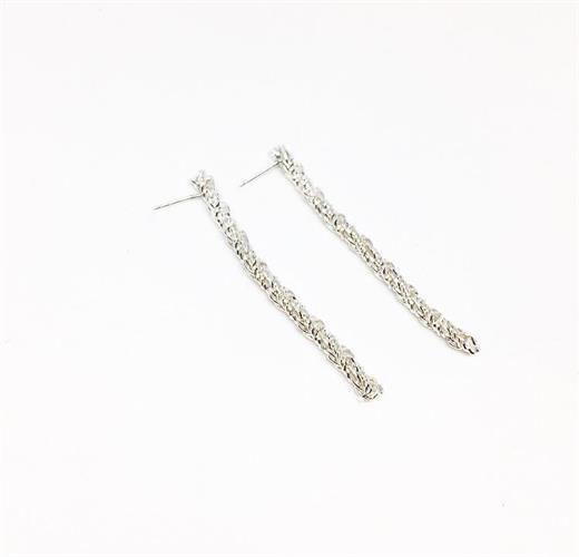 עגילי חבל לילי כסף