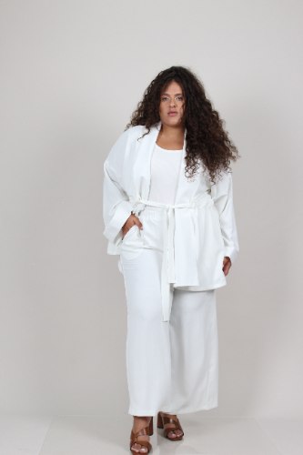 עליונית קימונו פולה לבן