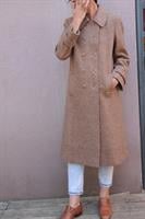 מעיל צמר חום ארוך מידה L