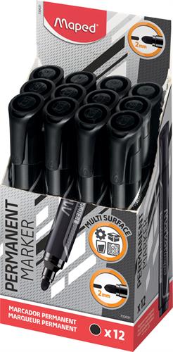 "טוש פרמננט עבה עגול שחור