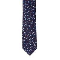 עניבה דגם עלי כותרת כחול נייבי