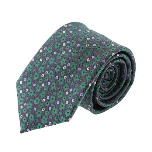 עניבה קלאסית פרחים ירוק