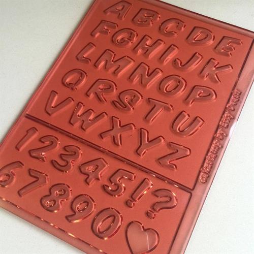 תבנית אותיות אנגלית - דנה - אותיות וספרות  2 ס"מ