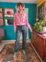 ג'ינס צבוע כחול מידה L