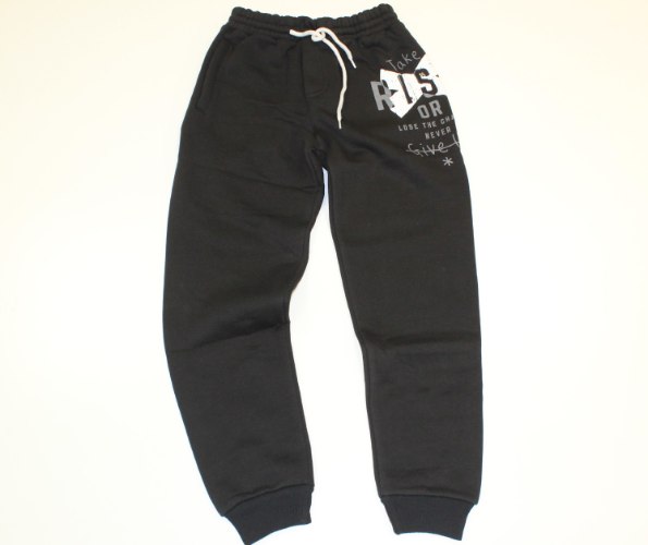 מכנס פוטר מעוצב כיס רוכסן שחור