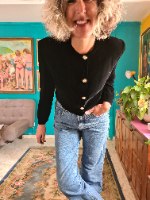 ג'קט קטיפה שחור L/XL