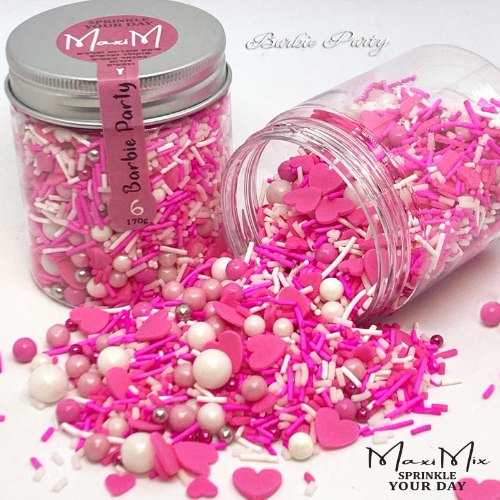 מקסי מיקס 6 - BARBIE PARTY | מיקס סוכריות מתוק בגוונים כהים ובהירים של ורוד ולבן.