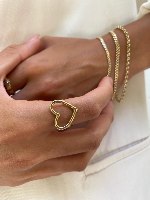 טבעת לב קלאסית זהב 14 קראט