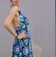 שמלת ערב וינטג' קולר פרחונית מקסי מידה S