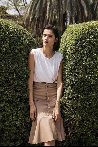 חצאית עור לונה פודרה