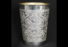 כוס קידוש עגול מעוטר דגם שמות נהרות