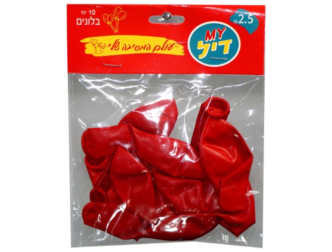 בלונים 10 יח' אדום