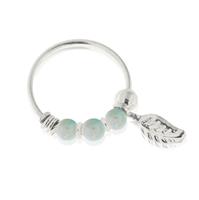 עגיל הליקס זהב נוצה אמיתי עם אבני אופל צבע לבחירה